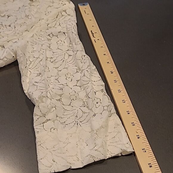 Cato White Floral Lacey Cover Up with Pockets - Picture 8 of 12